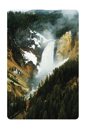 Waterfall sticker of Yellowstone Falls.