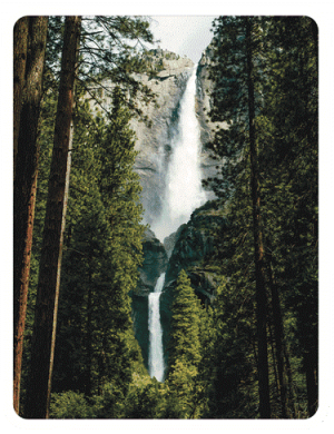 Waterfall sticker of Yosemite Falls.