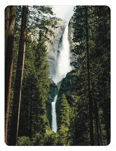Waterfall sticker of Yosemite Falls.