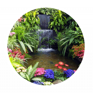 Waterfall sticker of Butchart Gardens