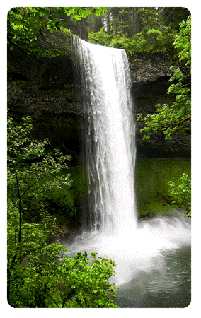 Waterfall sticker of South Falls Oregon.